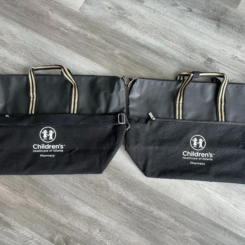 NEW Children's Healthcare of Atlanta CHOA canvas tote bag - Large, Black, Zipper
